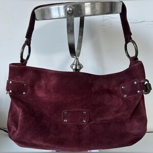 VINTAGE KOOBA SUEDE BAG, ORIGINAL HARDWARE, GORGEOUS,RICH COLOR. MINT CONDITION